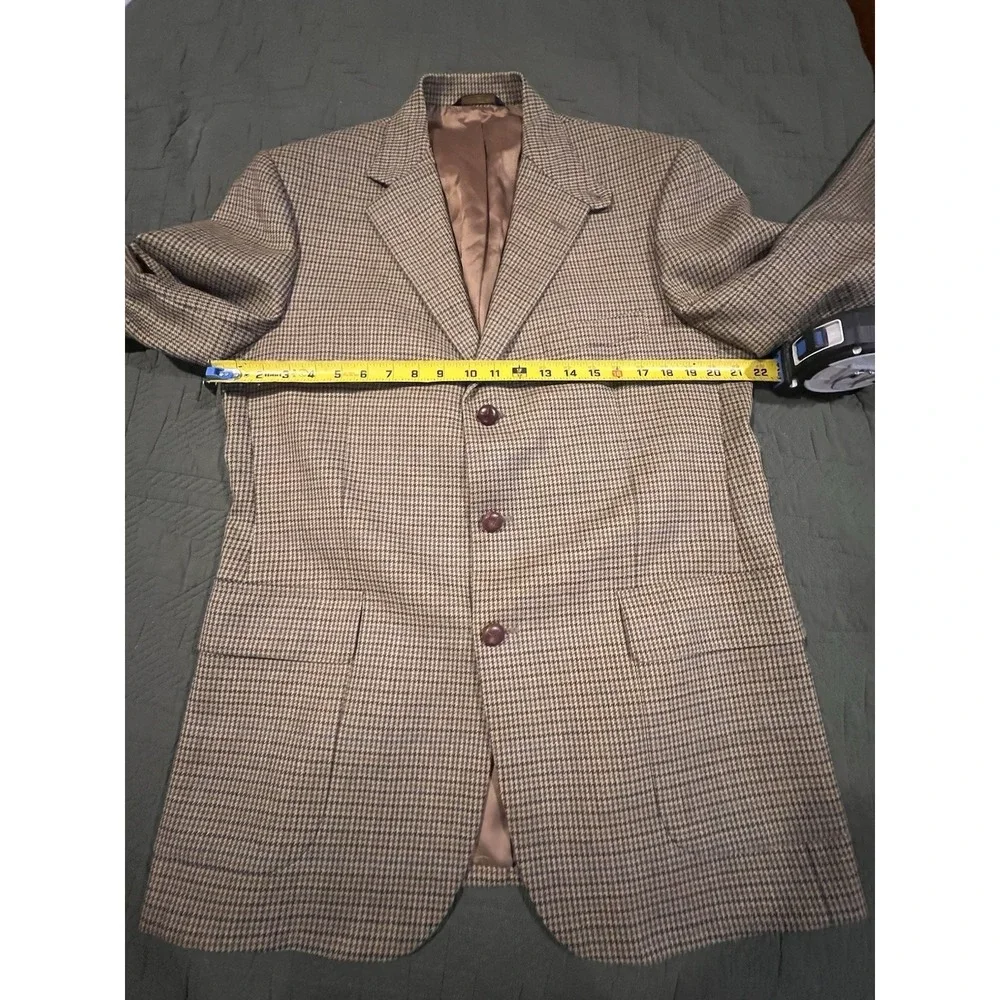 Brooks Brothers Men's Hounds Tooth Check Blazer With Suede Elbows Multicolor